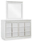 Chalanna Queen Upholstered Storage Bed, Dresser, Mirror, Chest and Nightstand