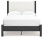 Cadmori Full Upholstered Panel Bed, Dresser and Mirror