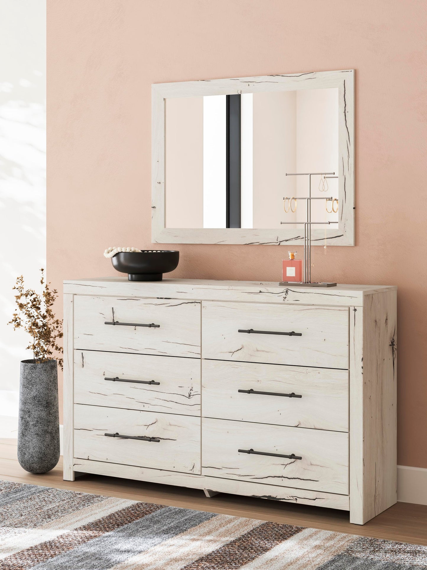 Lawroy Queen Panel Bed, Dresser, Mirror, Chest and Nightstand