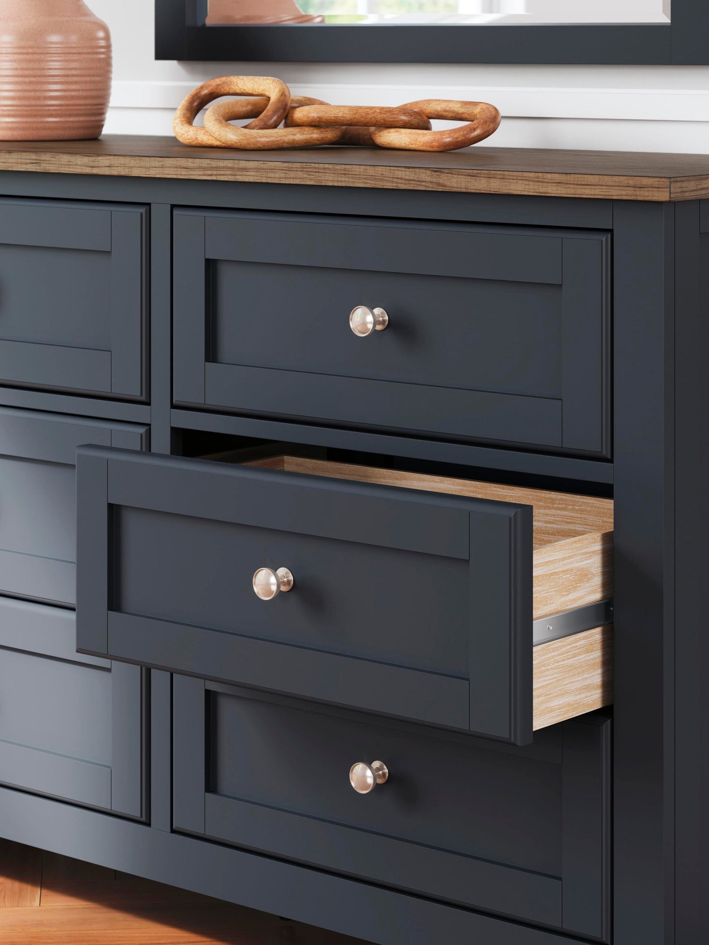 Landocken Twin Panel Bed, Dresser and Mirror