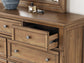 Vandenmore Queen Panel Bed with Mirrored Dresser, Chest and Nightstand