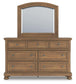 Vandenmore California King Storage Sleigh Bed with Mirrored Dresser, Chest and Nightstand