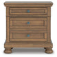 Vandenmore King Storage Sleigh Bed with Mirrored Dresser and Nightstand