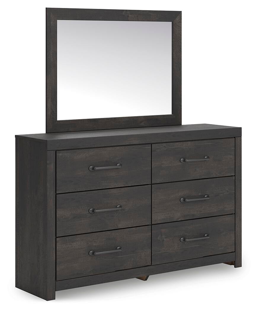Delmorta Queen Panel Bed, Dresser and Mirror