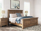 Vandenmore King Panel Bed with Mirrored Dresser and Nightstand