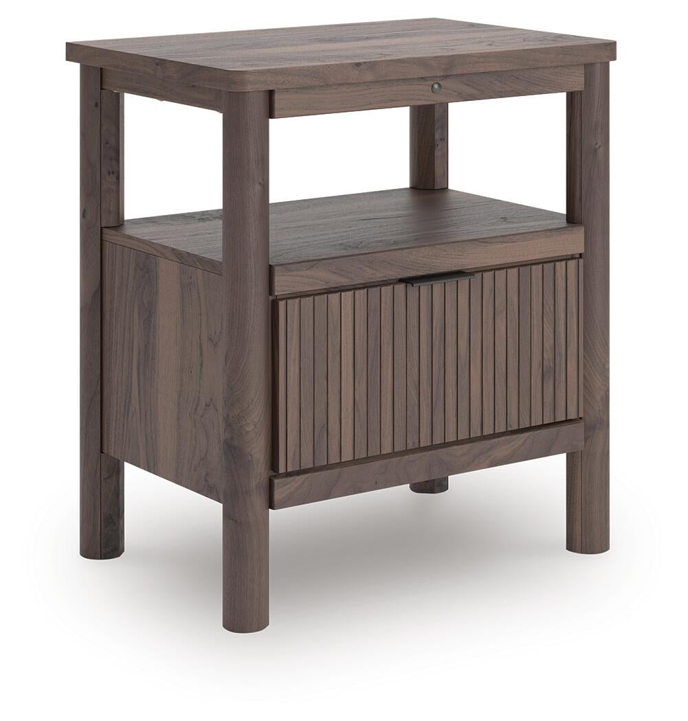 Pamytta King Upholstered Panel Bed, Dresser, Mirror, Chest and Nightstand