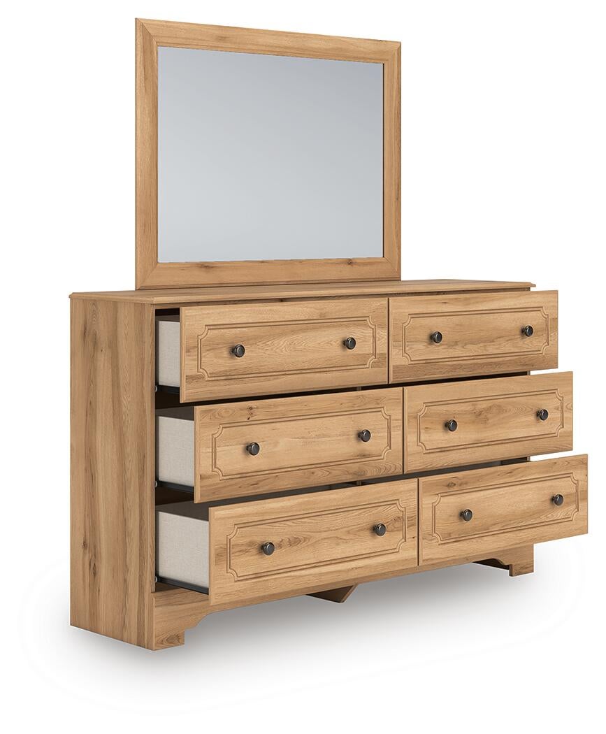 Galletyn Twin Panel Bed with Mirrored Dresser and Nightstand