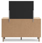 Cielden Full Upholstered Bed with Roll Slats, Dresser, Mirror and Nightstand