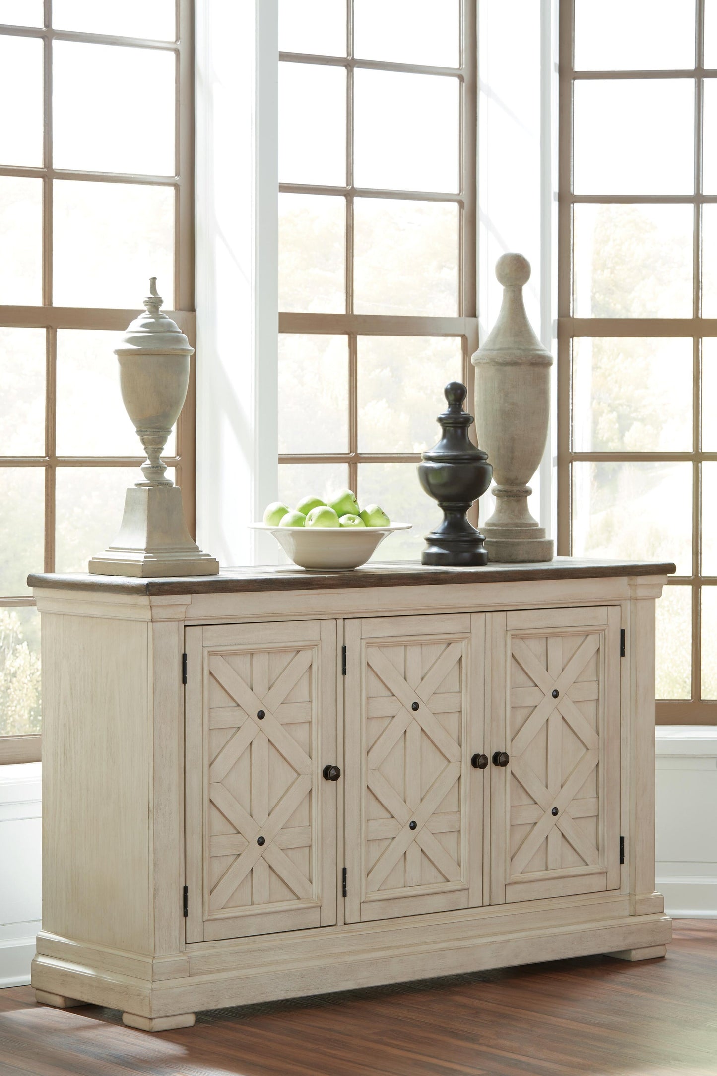 Bolanburg Dining Table and 4 Chairs and Bench with Storage