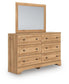 Aleaport Twin Panel Bed with Mirrored Dresser