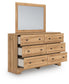 Aleaport Twin Panel Bed with Mirrored Dresser