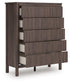 Cadmori Queen Upholstered Panel Bed, Dresser, Mirror, Chest and Nightstand