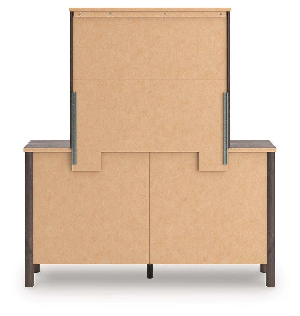 Pamytta Full Upholstered Panel Bed, Dresser, Mirror and Nightstand