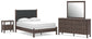 Pamytta Full Upholstered Panel Bed, Dresser, Mirror and Nightstand