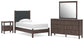 Pamytta Twin Upholstered Panel Bed, Dresser, Mirror, Chest and Nightstand