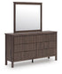 Pamytta Twin Upholstered Panel Bed, Dresser, Mirror, Chest and Nightstand