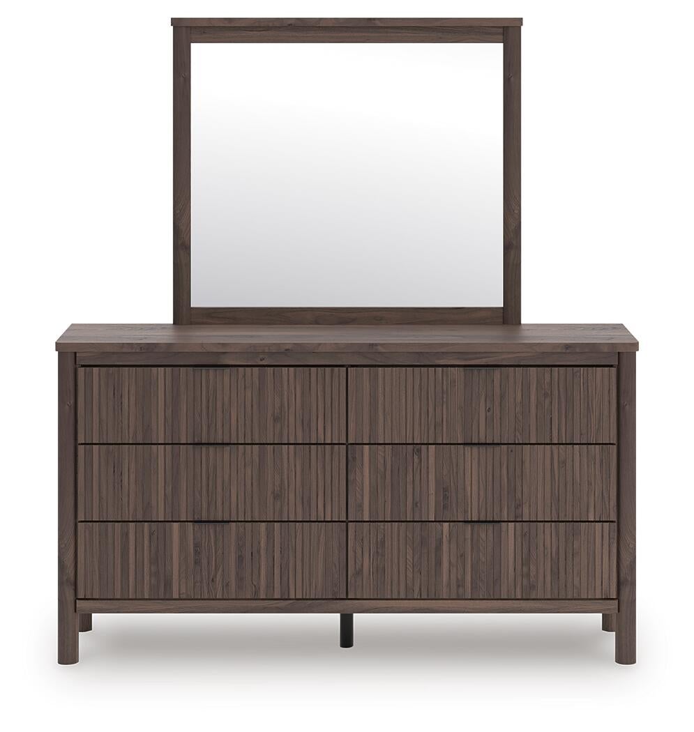 Pamytta Twin Upholstered Panel Bed, Dresser, Mirror, Chest and Nightstand