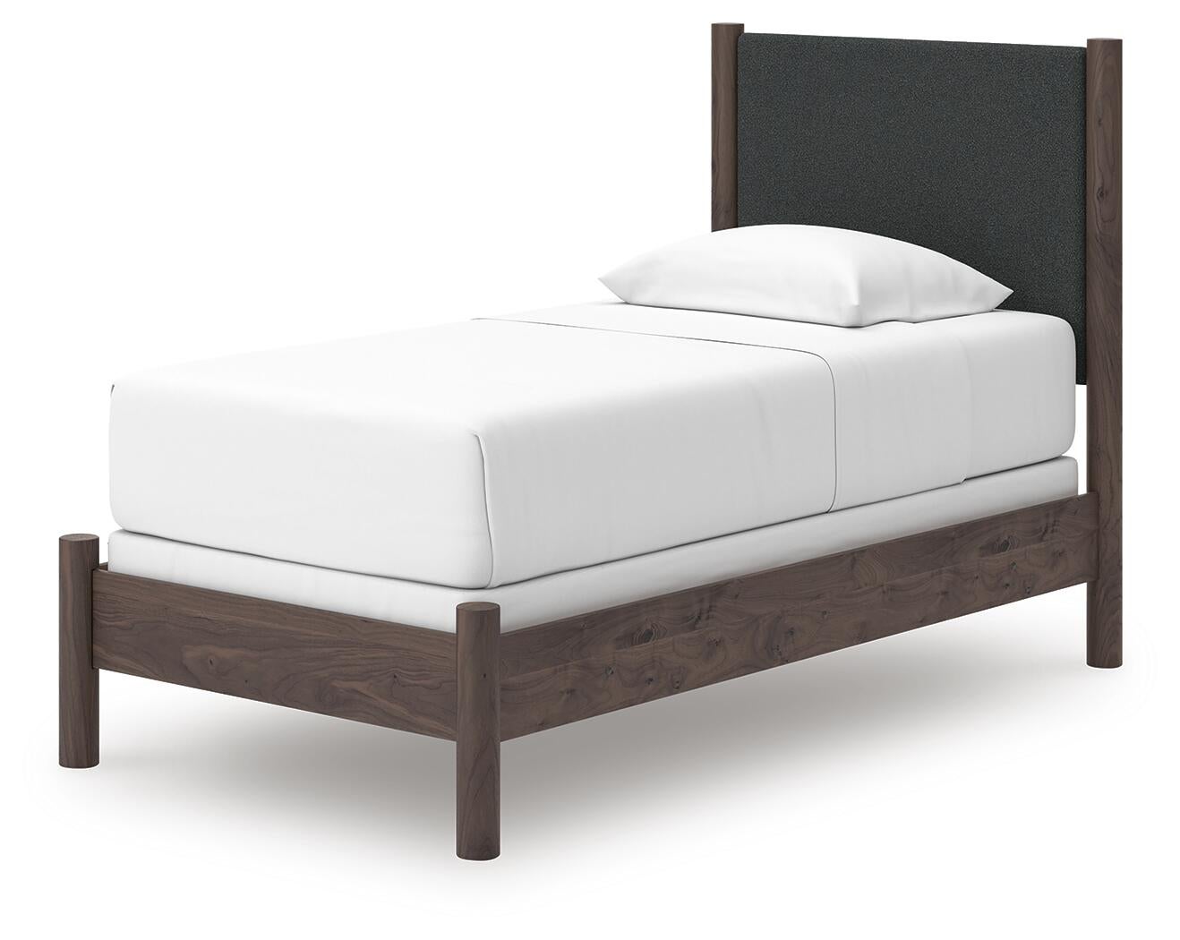 Pamytta Twin Upholstered Panel Bed, Dresser, Mirror, Chest and Nightstand