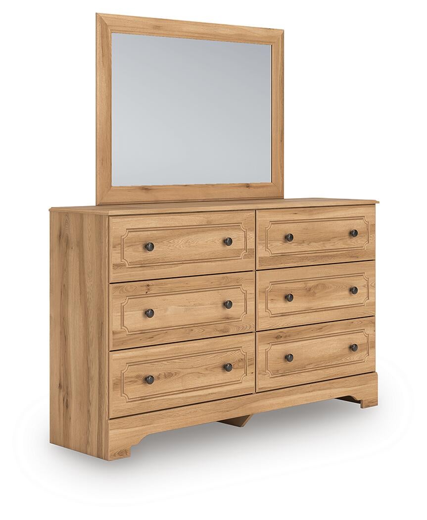 Galletyn Full Panel Bed with Mirrored Dresser