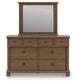 Rowlenstown Queen Poster Bed with Mirrored Dresser and Nightstand