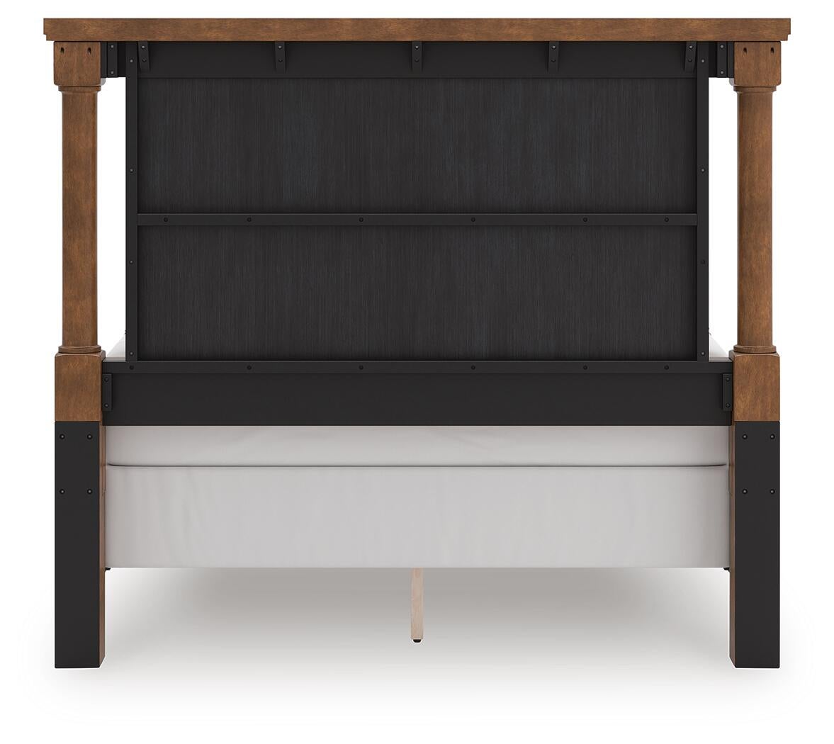 Rowlenstown Queen Poster Bed with Mirrored Dresser and Nightstand