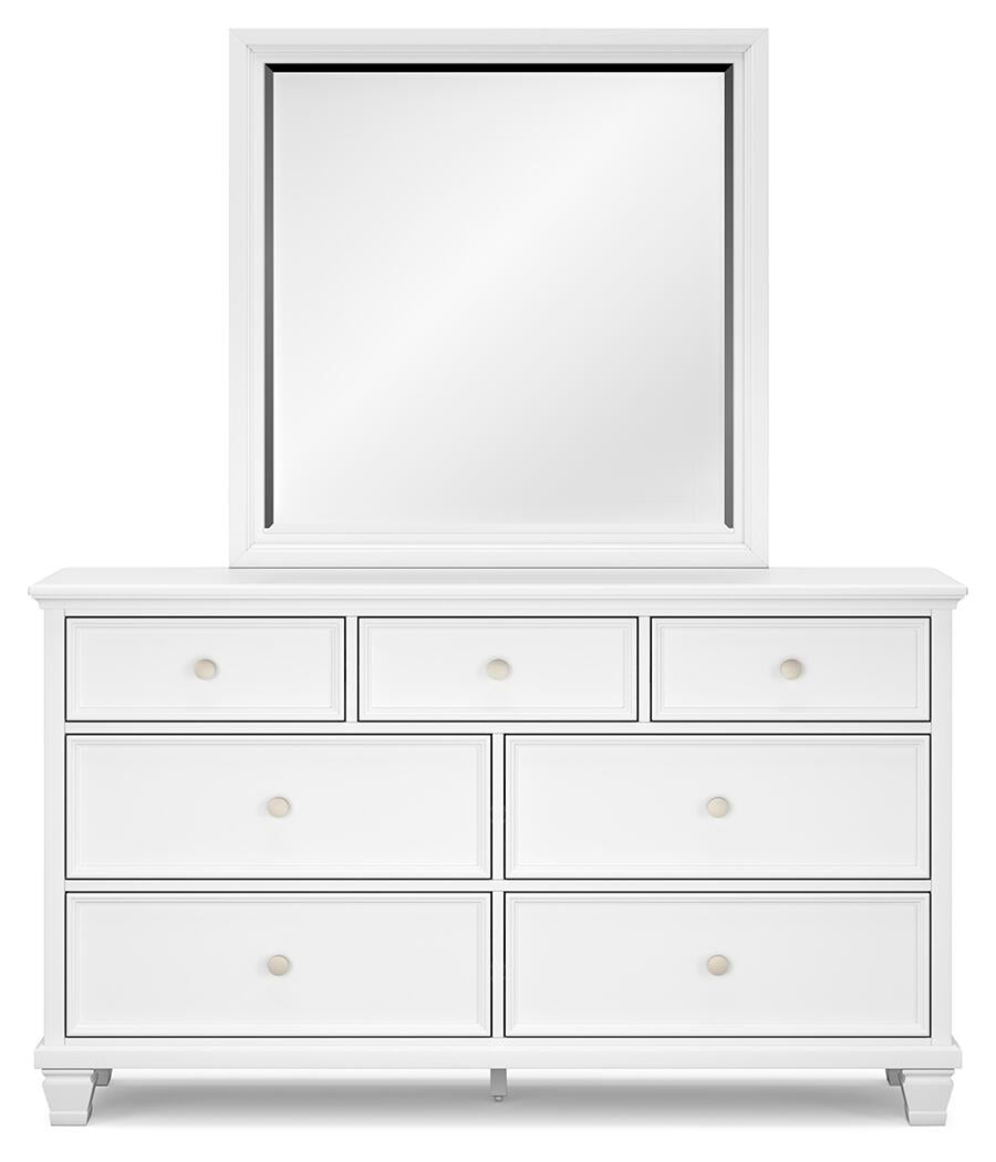 Fortman California King Panel Storage Bed, Dresser, Mirror and Nightstand
