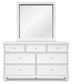 Fortman California King Panel Storage Bed, Dresser, Mirror and Nightstand