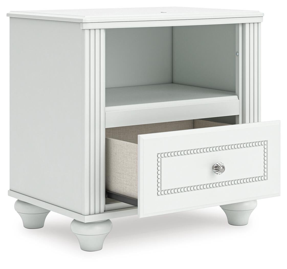 Kozlani Twin Upholstered Panel Storage Bed, Dresser, Mirror and Nightstand