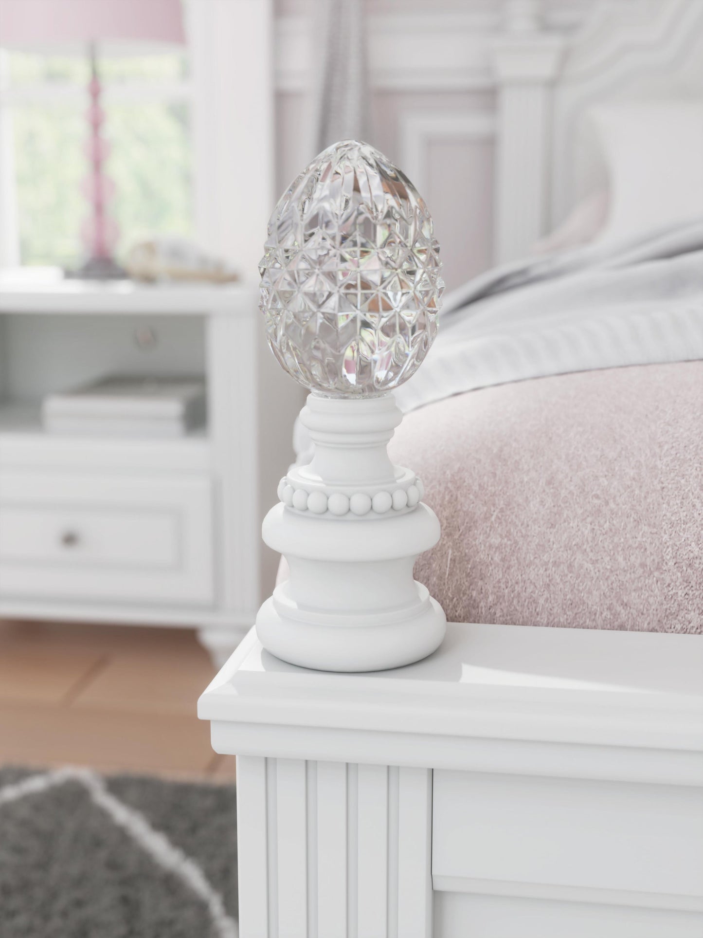 Kozlani Full Upholstered Panel Bed, Dresser, Mirror and Nightstand