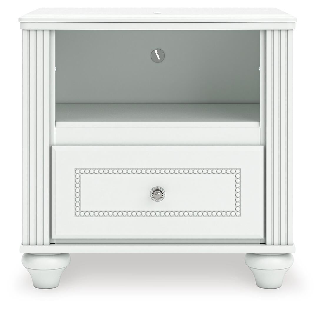 Kozlani Twin Upholstered Panel Bed, Dresser, Mirror and Nightstand