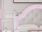 Maylilly Full Upholstered Panel Bed, Dresser and Mirror