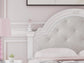Maylilly Full Upholstered Panel Bed, Dresser and Mirror