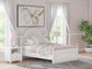Maylilly Full Upholstered Panel Bed, Dresser and Mirror