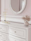 Maylilly Full Upholstered Panel Bed, Dresser and Mirror