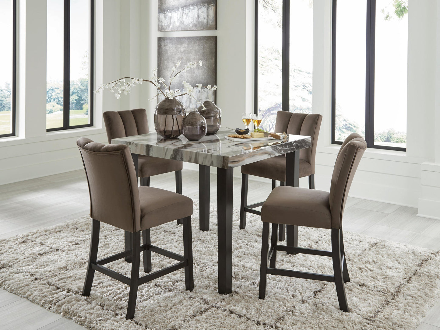 Ashley Express - Jazmore Counter Height Dining Table and 4 Barstools