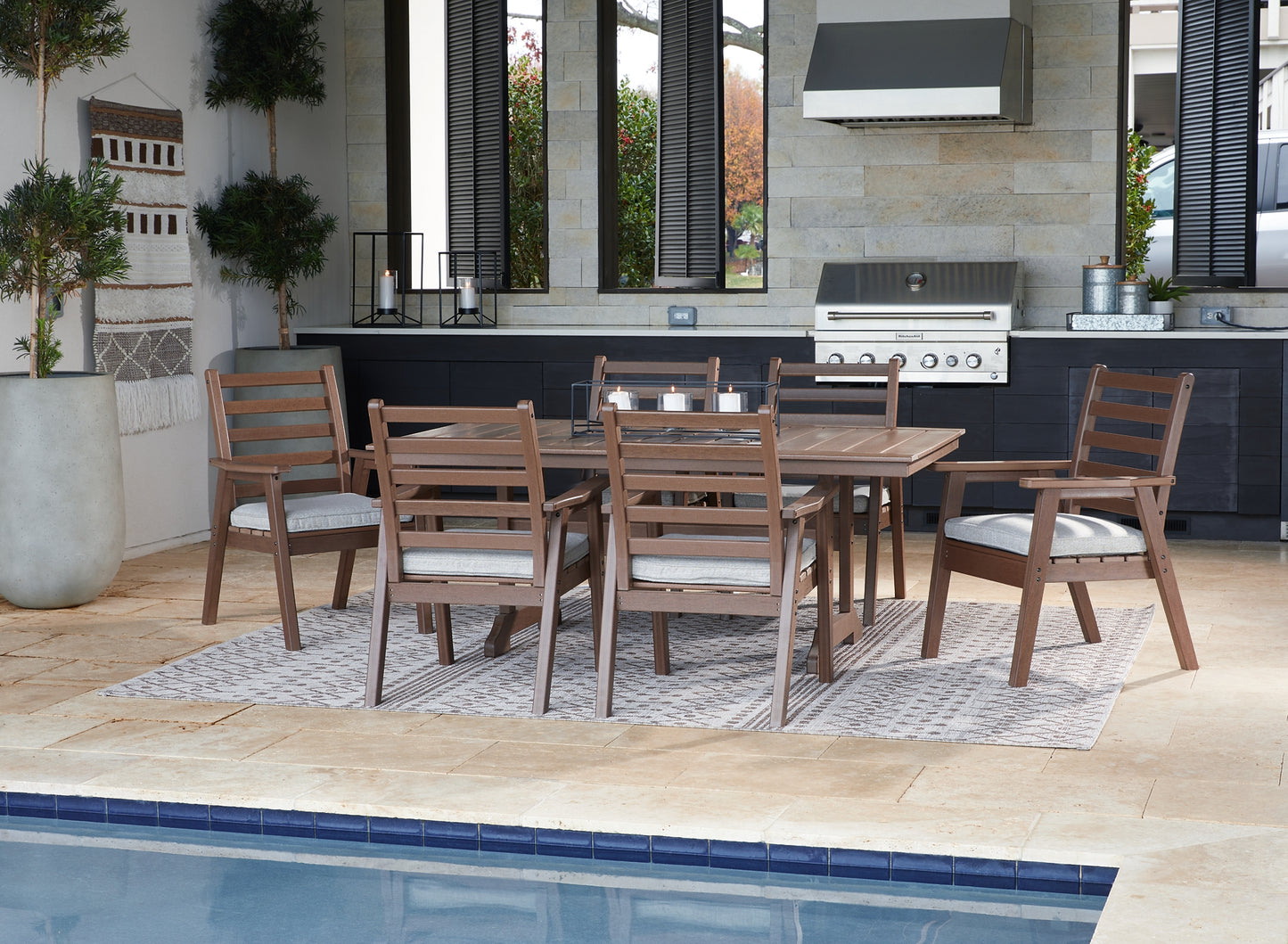 Emmeline Outdoor Dining Table and 6 Chairs