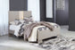 Surancha Full Panel Bed with Mirrored Dresser, Chest and 2 Nightstands