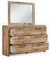 Hyanna Twin Panel Bed with Mirrored Dresser