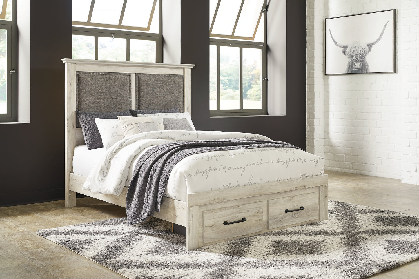Cambeck Queen Upholstered Panel Storage Bed