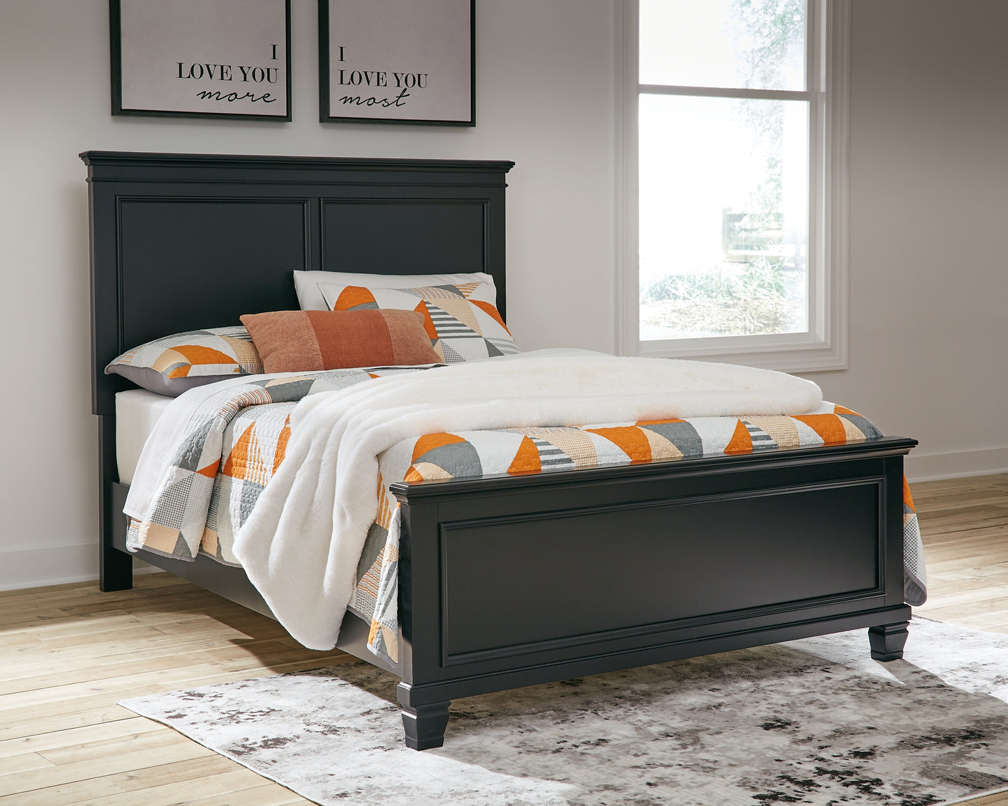 Lanolee Full Panel Bed with Mirrored Dresser, Chest and 2 Nightstands