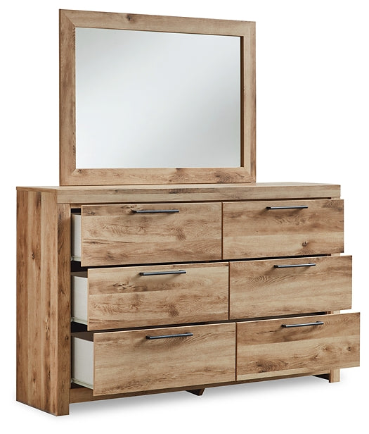 Hyanna Twin Panel Bed with Storage with Mirrored Dresser and Chest