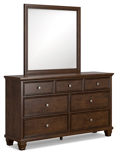 Danabrin Full Panel Bed with Mirrored Dresser and Nightstand